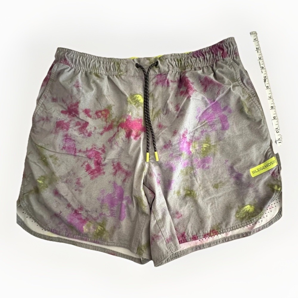 Legends Luka Athletic Shorts XL Gray Tie Dye Lined Running Gym Training